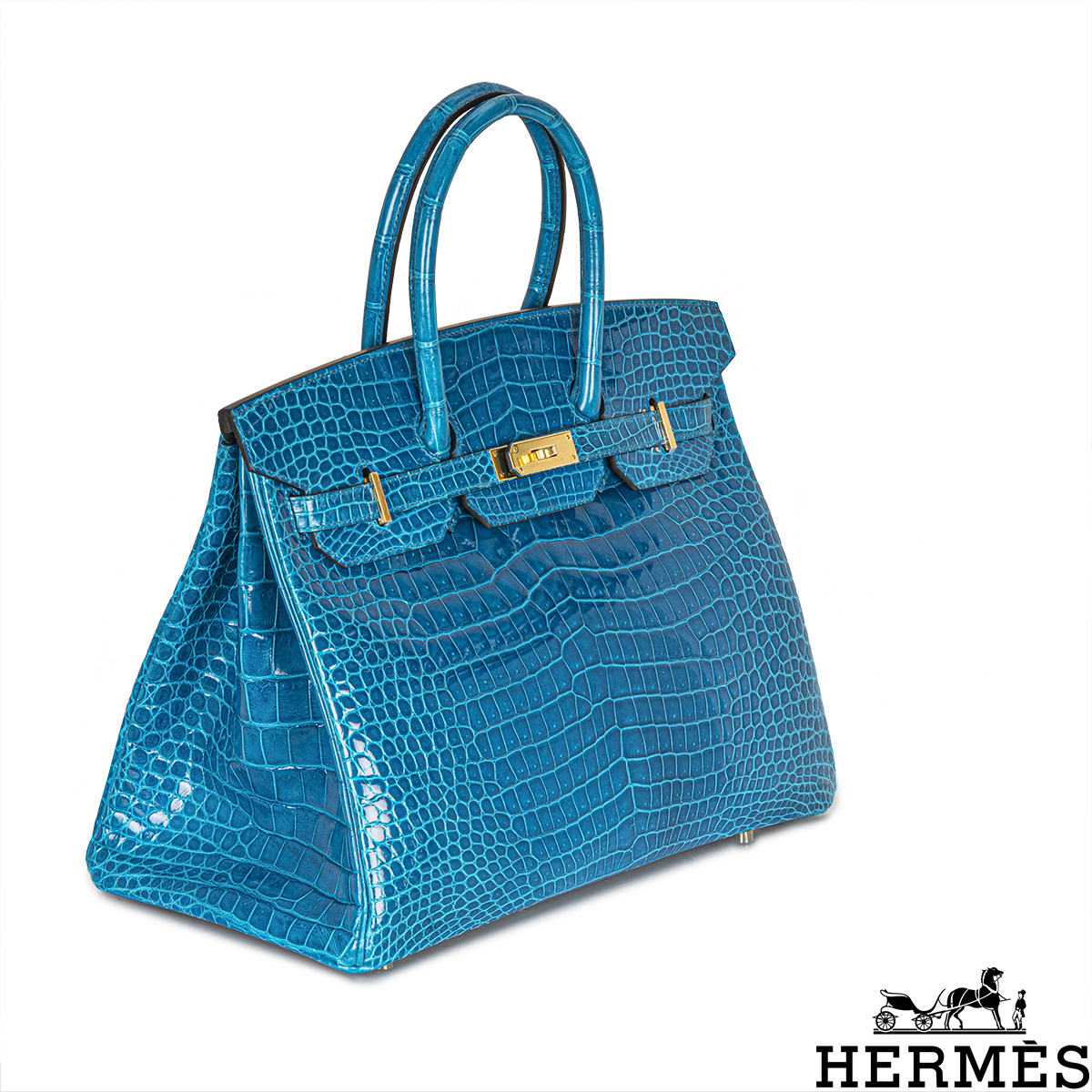 Hermès Birkin 35cm Bleu Izmir Porous Crocodile GHW